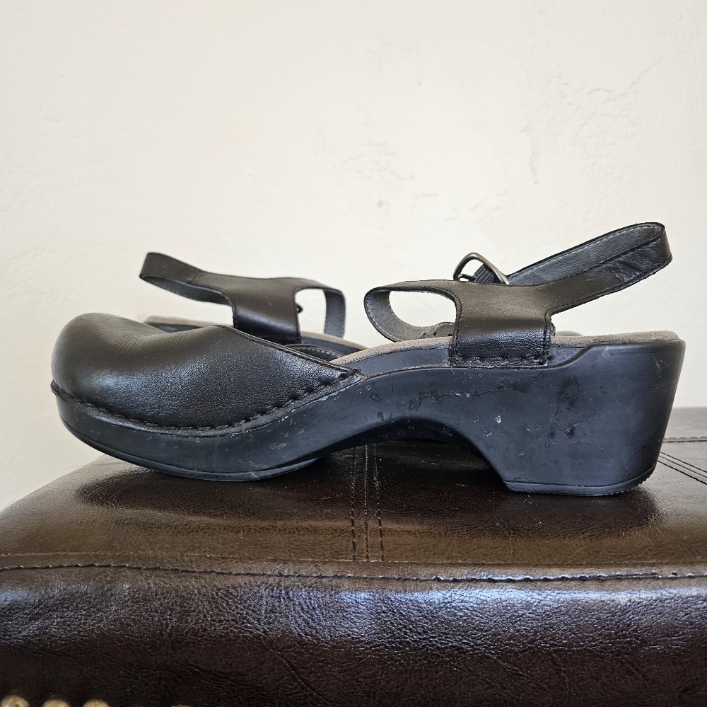 Dansko Black Leather Workwear Boho Slingback Mules Clogs sz EU 42 US 11.5 - Picture 7 of 10